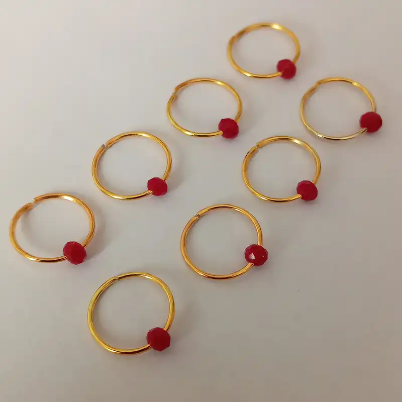 حلقه تزیینی مو زنانه مدل مهره کد HR_F-1 بسته 10 عددی