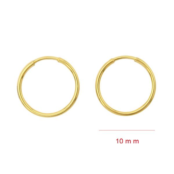 گوشواره طلا 18 عیار زنانه مدل حلقه ای -  - 5
