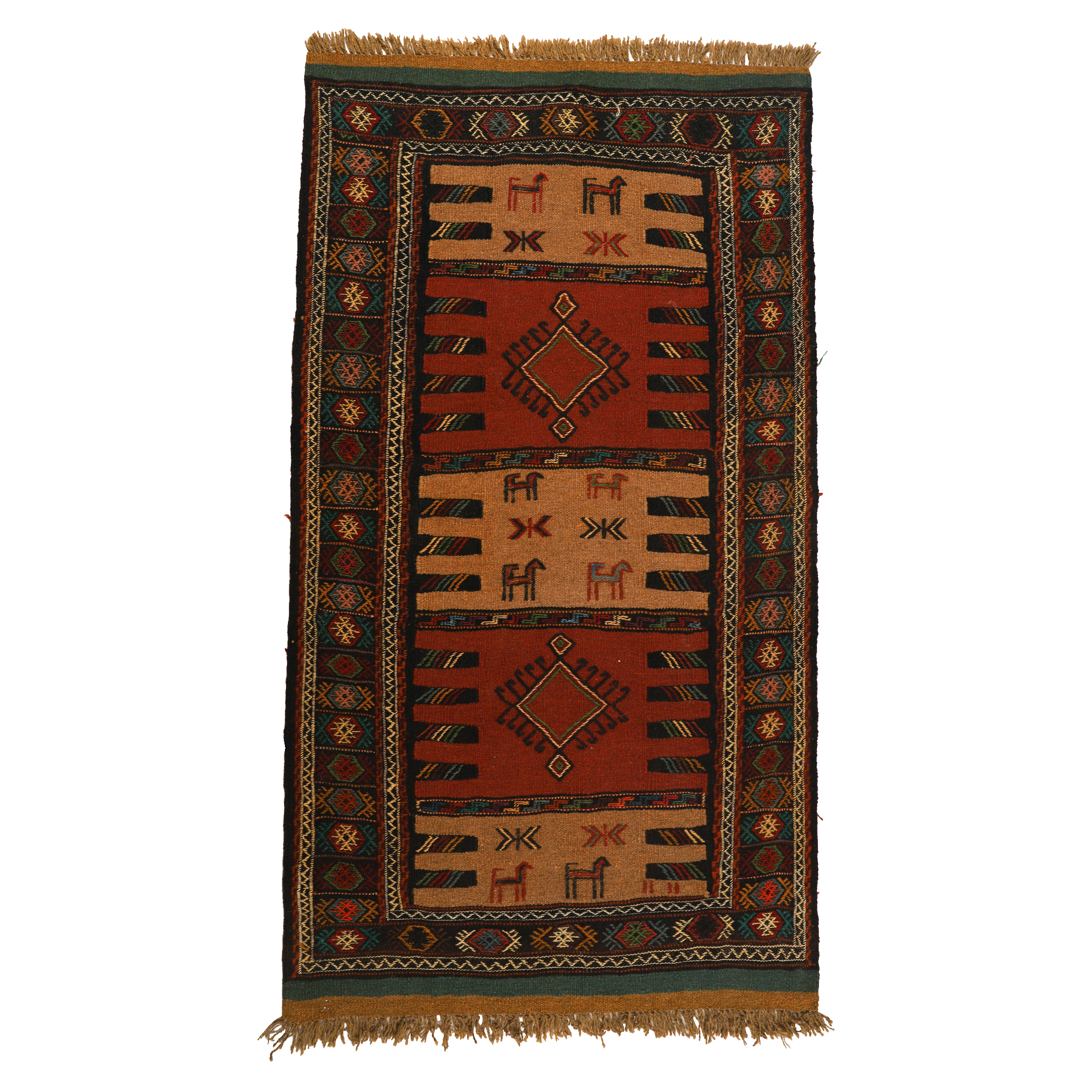 گلیم دستبافت دومتری طرح سفره کردی کد 1404107