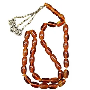 تسبیح نقره جات بافندگان مدل کهربا معطر کد 7700