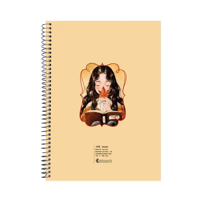 دفتر مشق 100 برگ پدیده نقش طرح دختر پاییزی