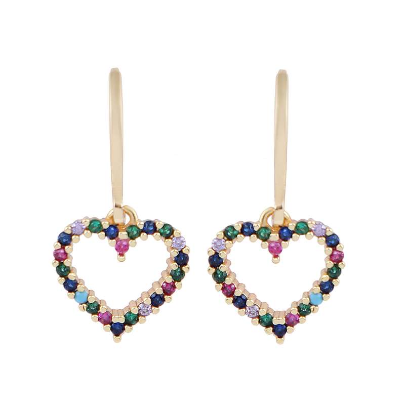 گوشواره زنانه بازرگانی میلادی مدل حلقه ای قلبی کد GZN_320