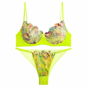 ست شورت و سوتین زنانه نوشه پوش کد 85003 رنگ فسفری