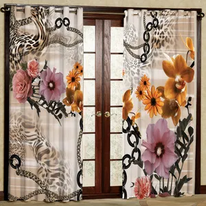 پرده مدل گل دار مخمل پانچی کد 1397 سایز 140x280 سانتی متر