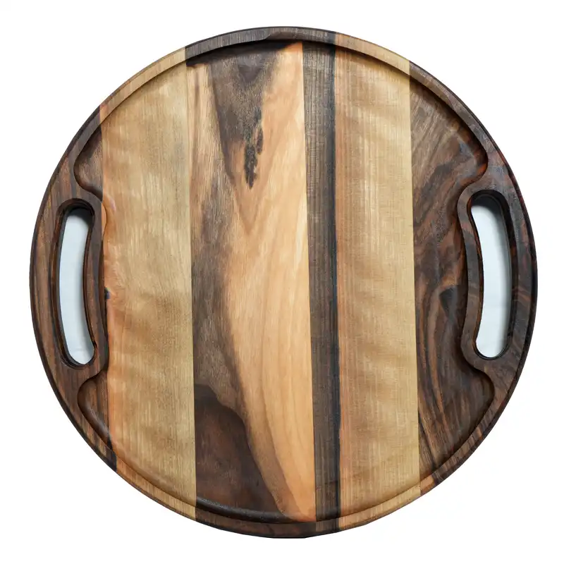 سینی چوبی هاوین مدل دسته دار  روستیک