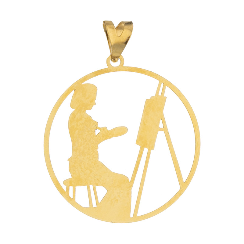 آویز گردنبند طلا 18 عیار زنانه مایا ماهک مدل MM1653 طرح بانوی نقاش آویز گردنبند طلا 18 عیار زنانه مایا ماهک مدل MM1653 طرح بانوی نقاش