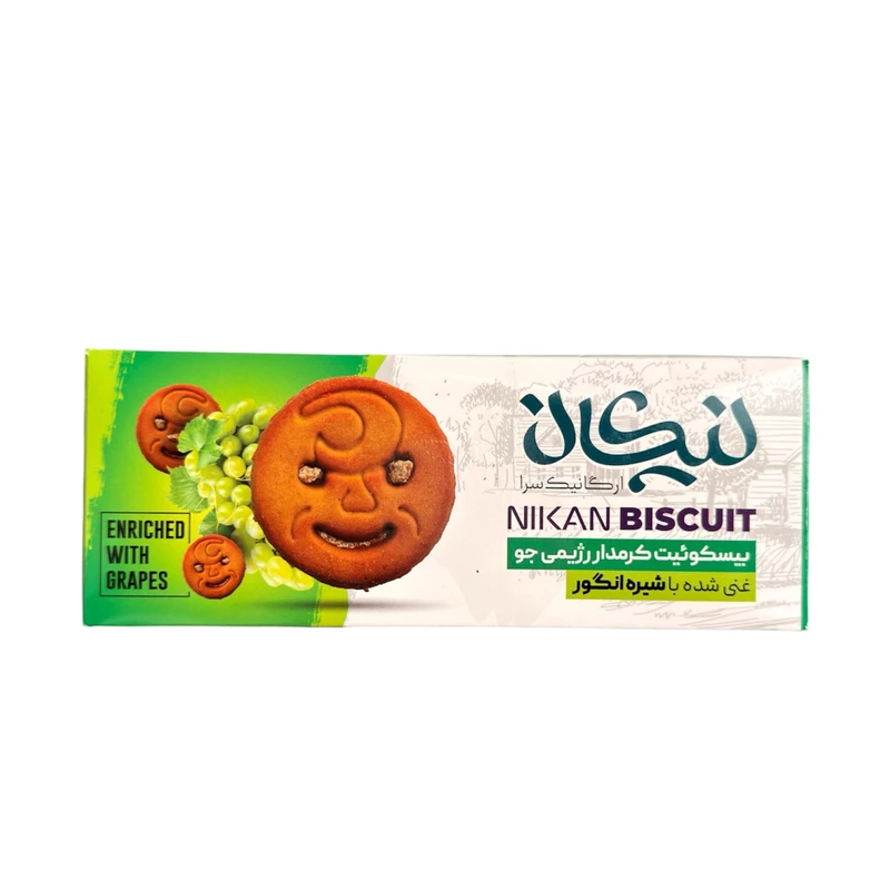 بیسکویت کرم دار رژیمی جو نیکان - 250 گرم