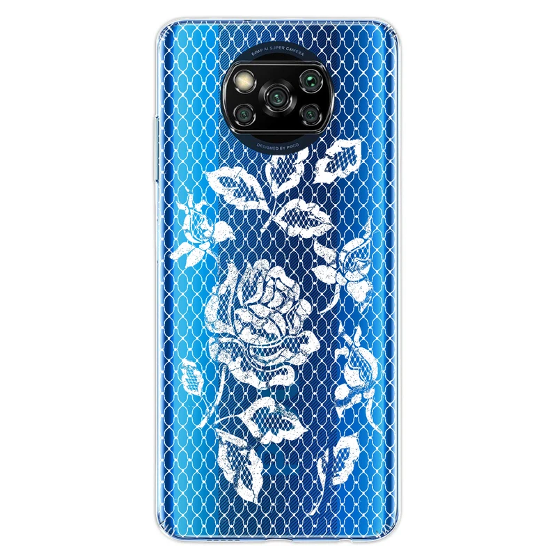 کاور مگافون طرح گل مدل C43-W مناسب برای گوشی موبایل شیائومی Poco X3 / X3 NFC / X3 PRO