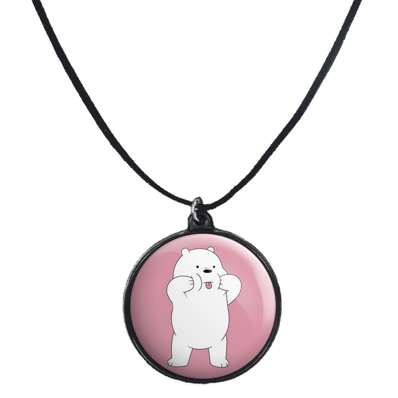 گردنبند پرمانه طرح خرس‌های کله‌فندقی کد pmb.10210 مدل دو طرفه