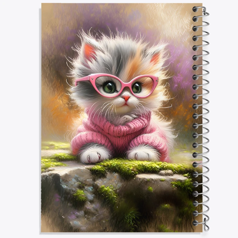 دفتر مشق 100 برگ خندالو طرح گربه کیوت کد F6667