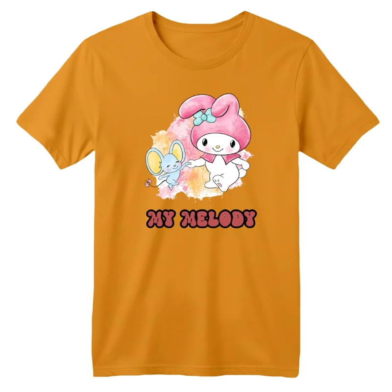 تی‌شرت آستین کوتاه لانگ بچگانه مدل ملودی و موش