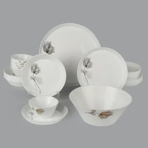 سرویس غذاخوری 26 پارچه 6 نفره گلدن اوپال مدل رزگلد قالب استراکچر