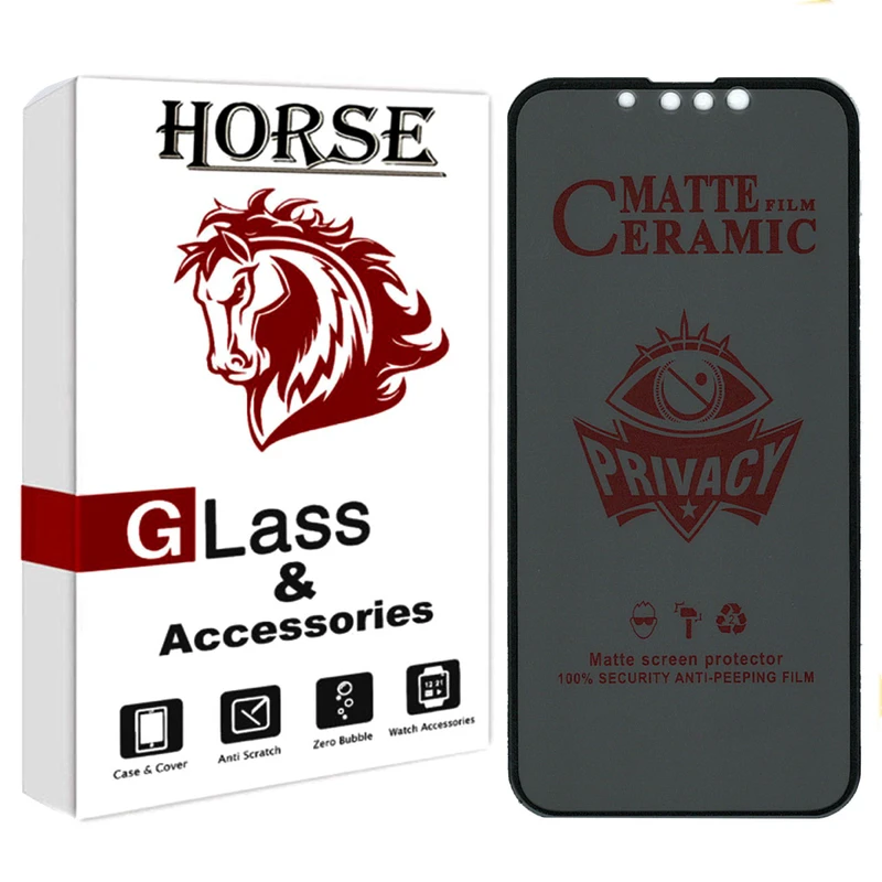 محافظ صفحه نمایش سرامیکی حریم شخصی هورس مدل PRCH مناسب برای گوشی موبایل اپل iPhone 13