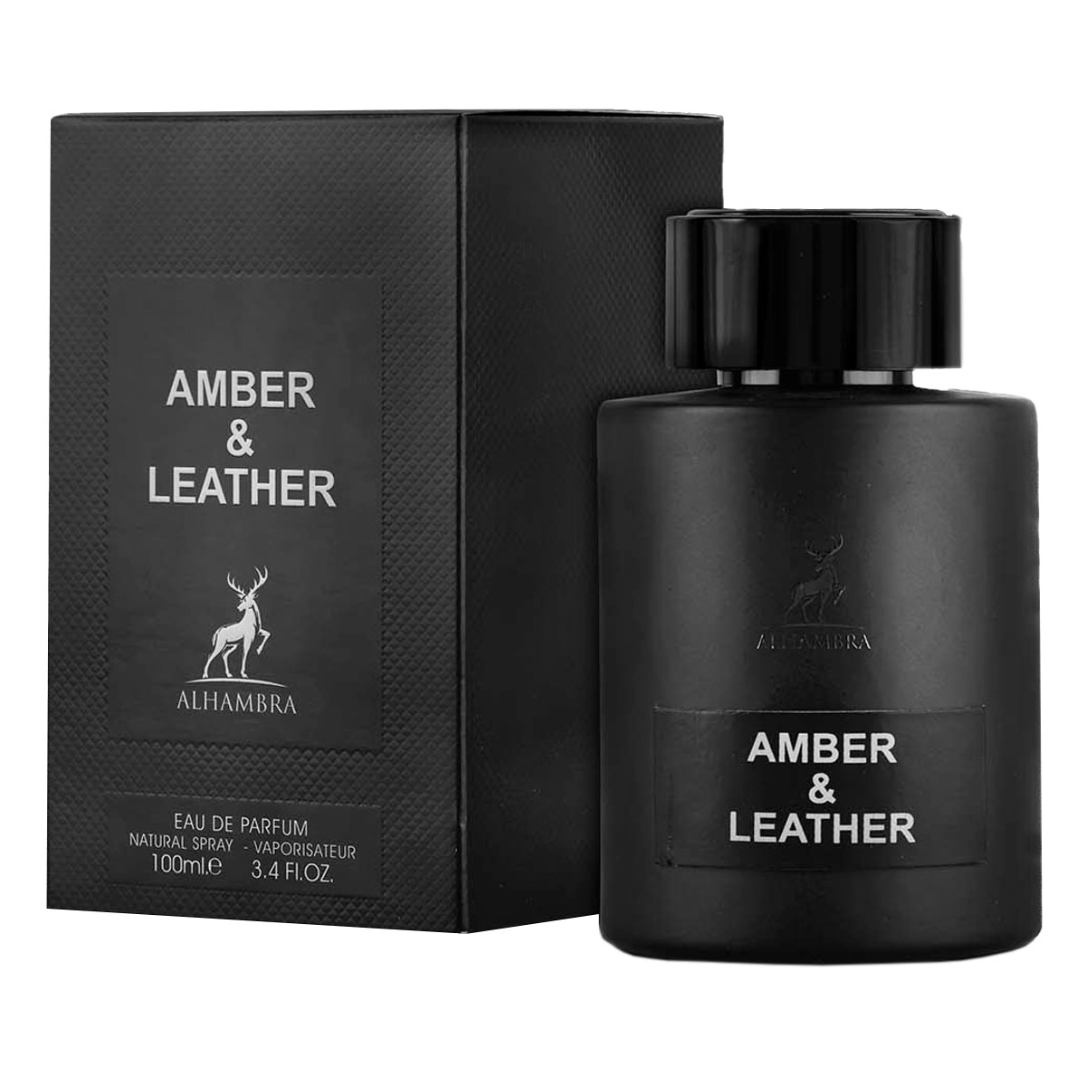 ادو پرفیوم مردانه الحمبرا مدل Amber and Leather حجم 100 میلی لیتر