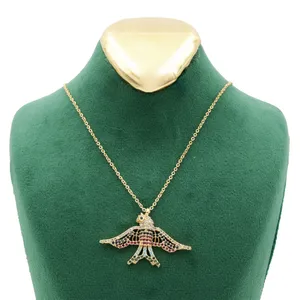 گردنبند زنانه مدل پرنده نگینی کد TP-167