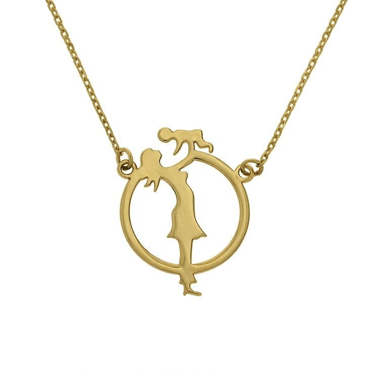 گردنبند طلا 18 عیار زنانه قیراط طرح مادر و بچه کد GH4883