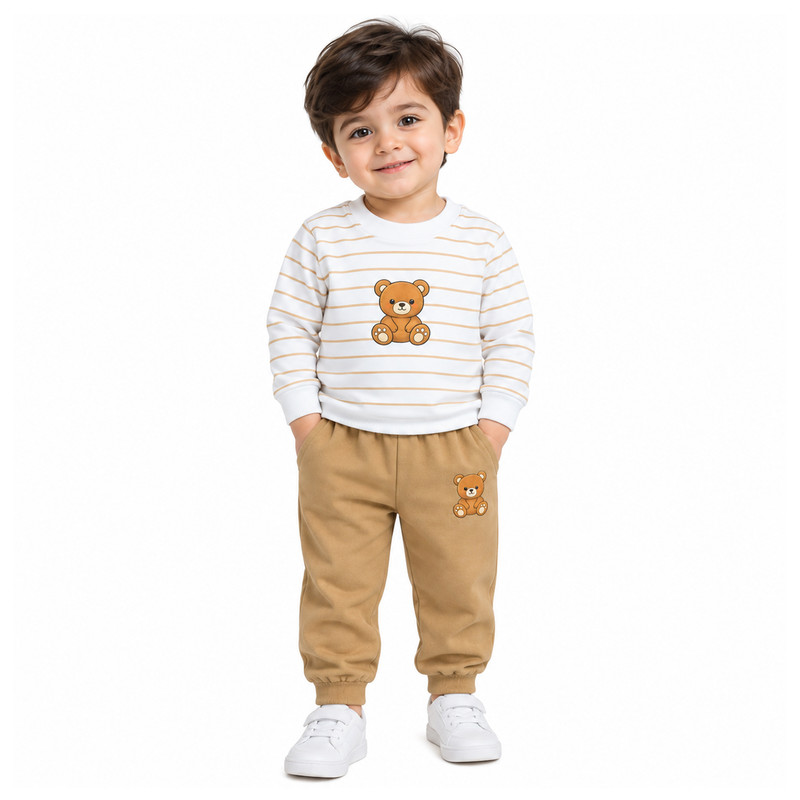 ست بلوز و شلوار دخترانه و پسرانه مدل راه راه کد 1150013611500137