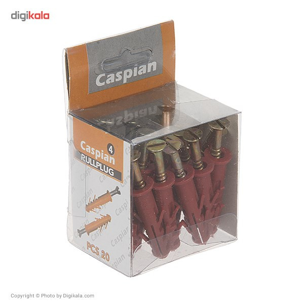 پیچ و رولپلاک 4 سانتی‌متری کاسپین بسته 20 عددی