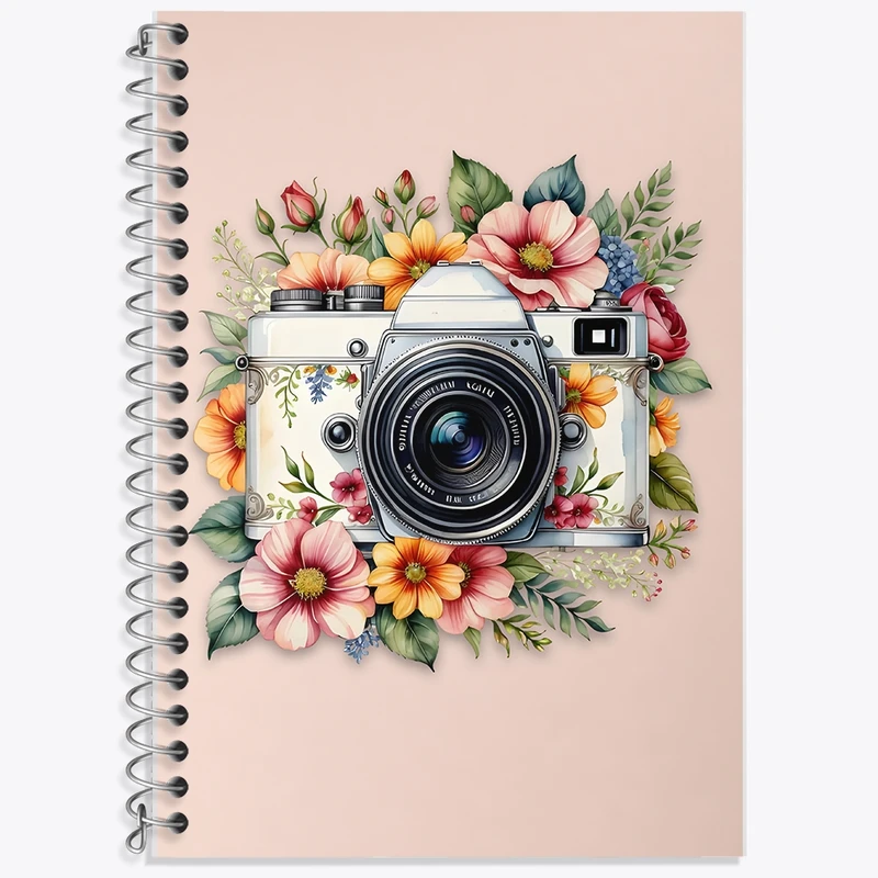 دفتر زبان 50 برگ خندالو مدل دو خط طرح دوربین عکاسی کد F2918