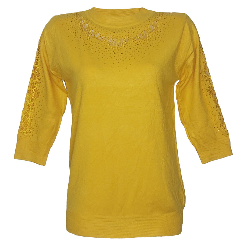 پلیور زنانه مدل گیپوری نگین دار ۴۶۵