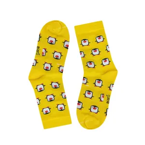 جوراب ساق بلند دخترانه مدل پنگوئنی