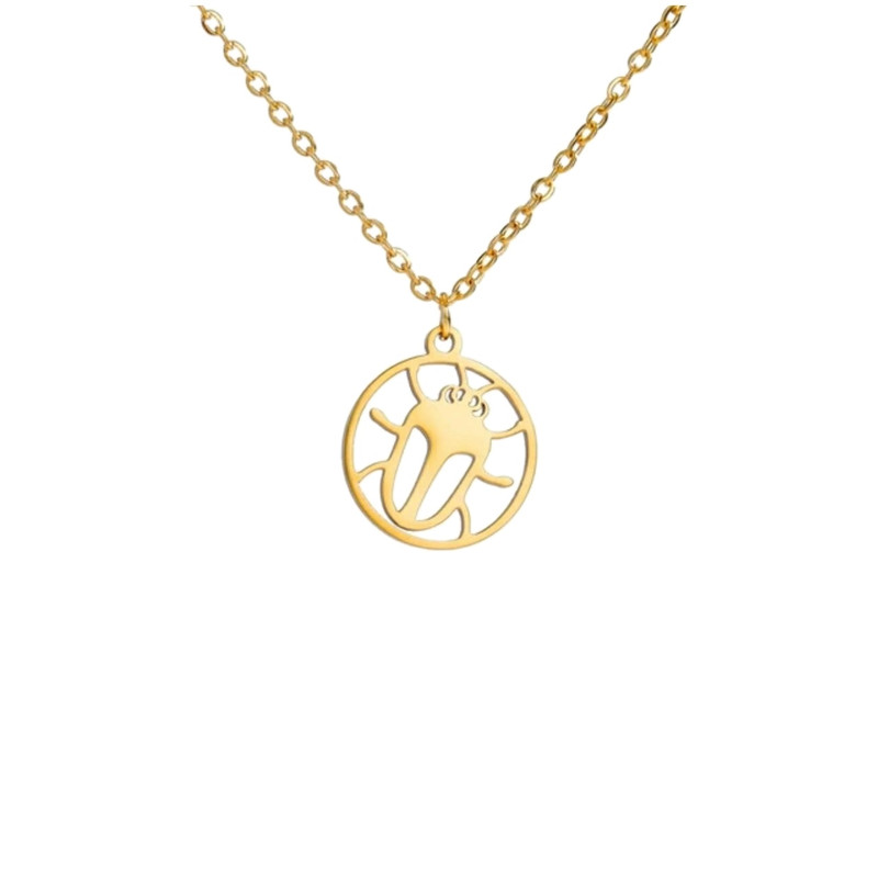 گردنبند طلا 18 عیار زنانه مدل کفشدوزک