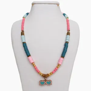 گردنبند دست ساز زنانه مدل عینک قلبی