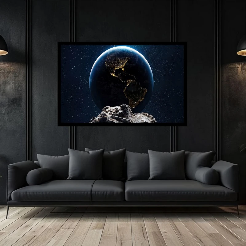 تابلو بکلیت طرح نقاشی و هنر دیجیتال کره زمین  فضا و کهکشان مدل B-bu2862