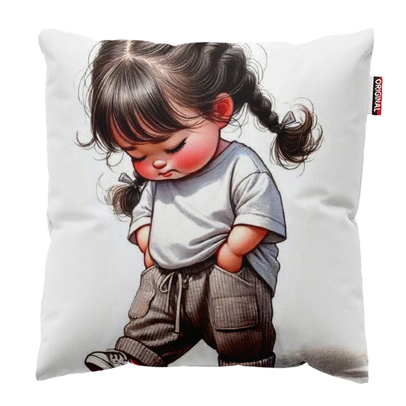 کوسن پاد آفرین مدل دختر کد5554 سایز 30*30 سانتی‌متر 