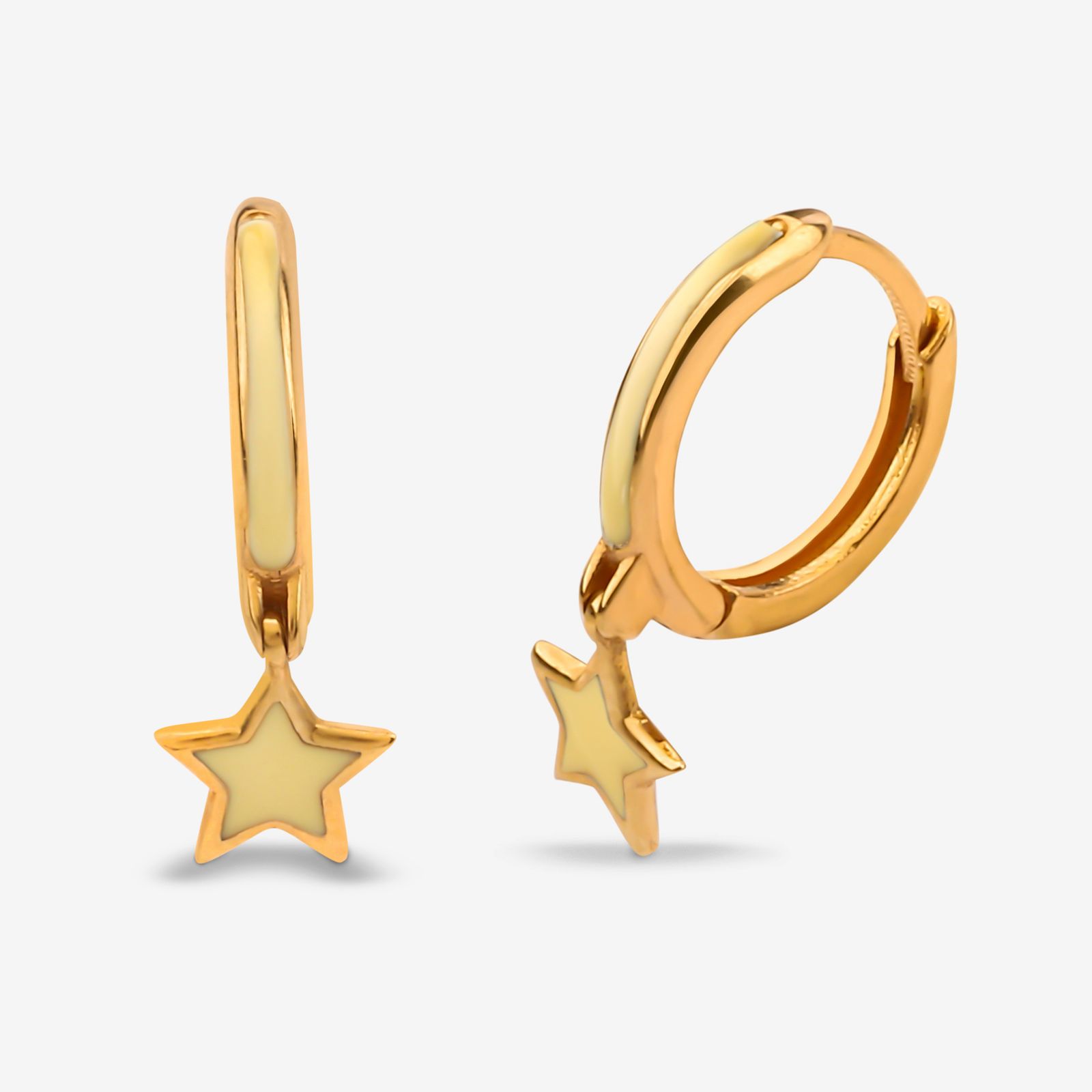 گوشواره حلقه‌ای طلا کم اجرت  18 عیار زنانه گلدم مدل E244024 -  - 1