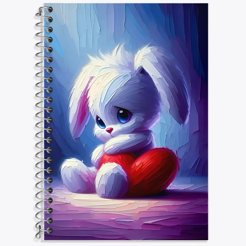 دفتر زبان 50 برگ خندالو مدل دو خط طرح خرگوش کیوت کد F7900