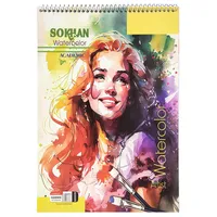 دفتر آبرنگ سخن طرح دختر خندان&nbsp;مدل ISO-A4