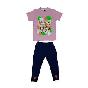 ست تی شرت و شلوارک دخترانه مدل 004 کد Z041