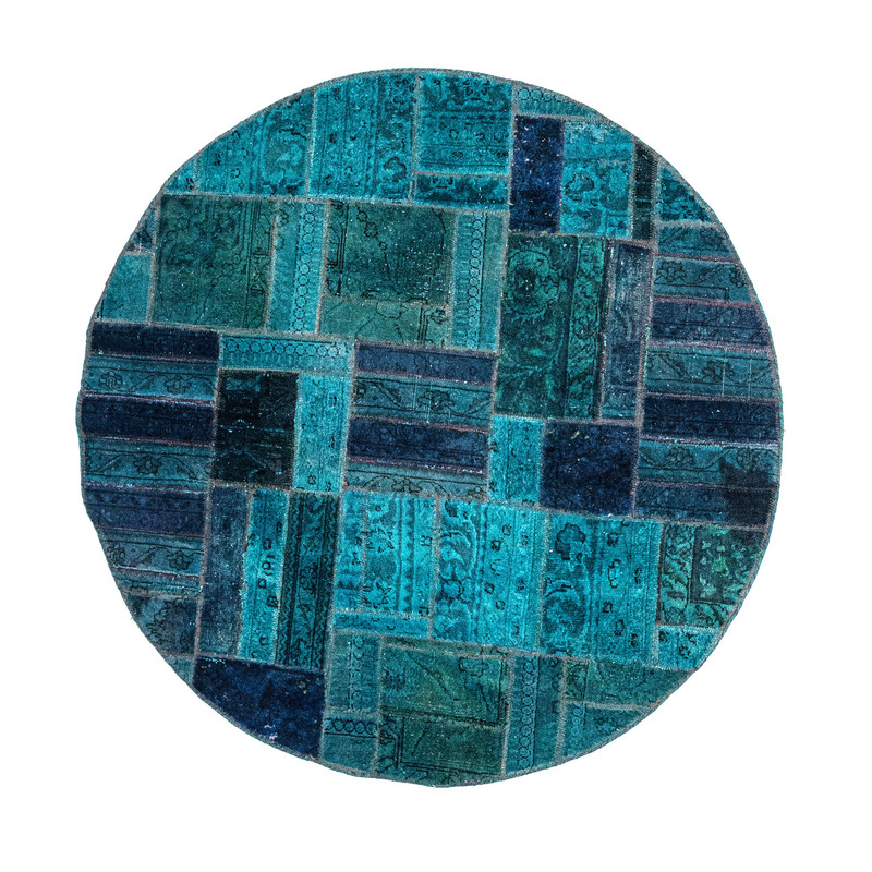 کلاژ فرش دستباف دو متری مدل گرد کد p1438