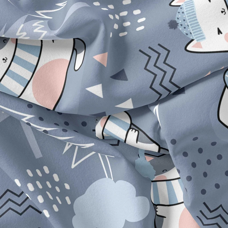  پارچه ملحفه پارچه باما مدل مخمل طرح گربه زمستانی  5011467