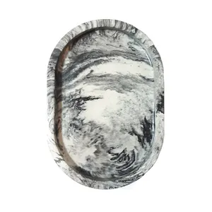 سینی سنگی مدل بیضی ماربل کد 38