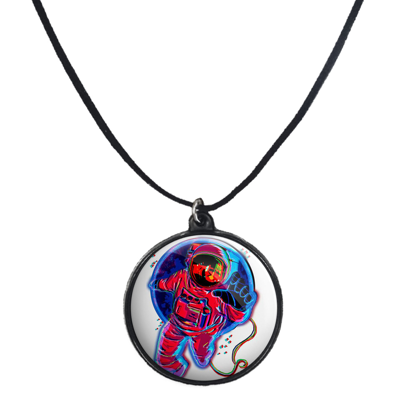 گردنبند پرمانه طرح فضانورد کد pmb.10478 مدل دو طرفه