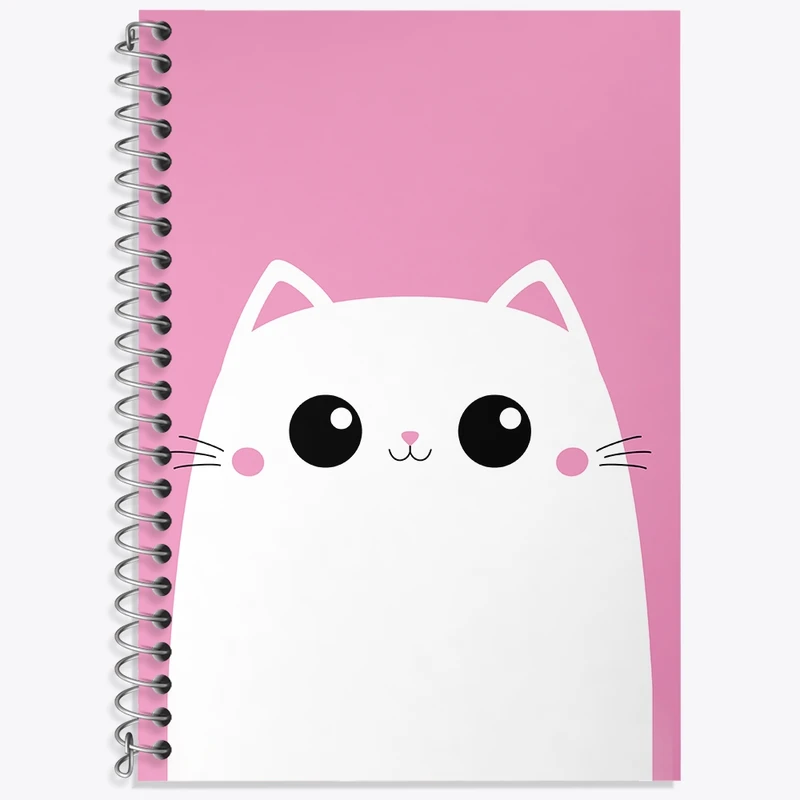 دفتر زبان 50 برگ خندالو مدل سه خط طرح گربه کیوت کد N987