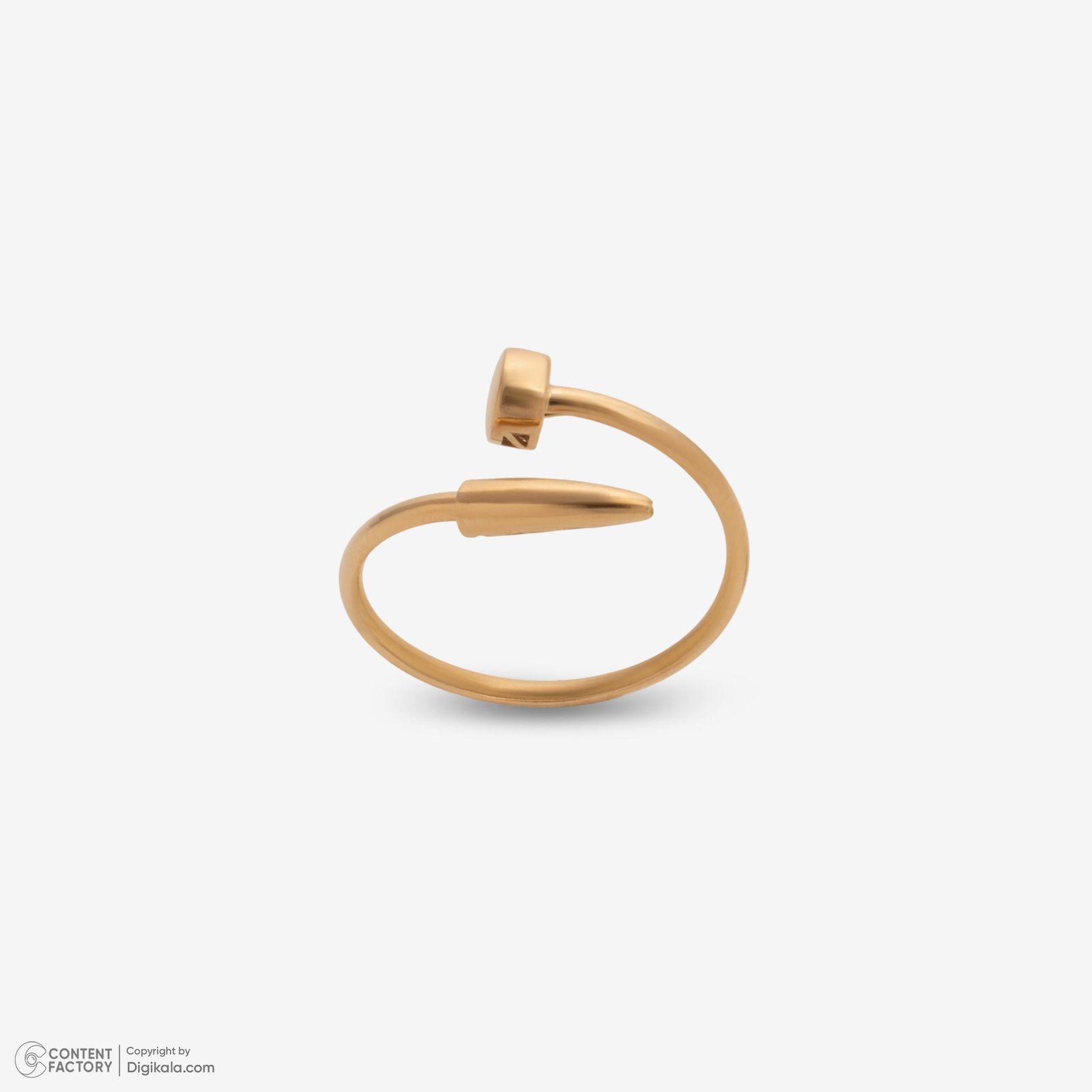 انگشتر طلا 18 عیار زنانه با طرح کارتیه میخ حافا گلد مدل r021 سایز 56 -  - 7