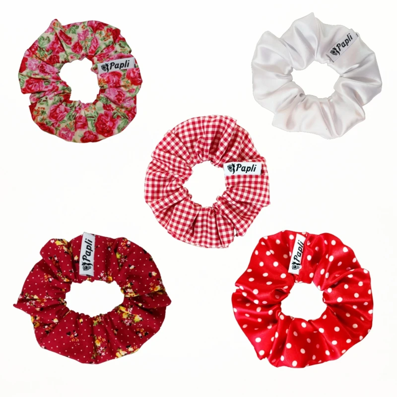 کش مو زنانه پاپلی مدل اسکرانچی بسته 5 عددی