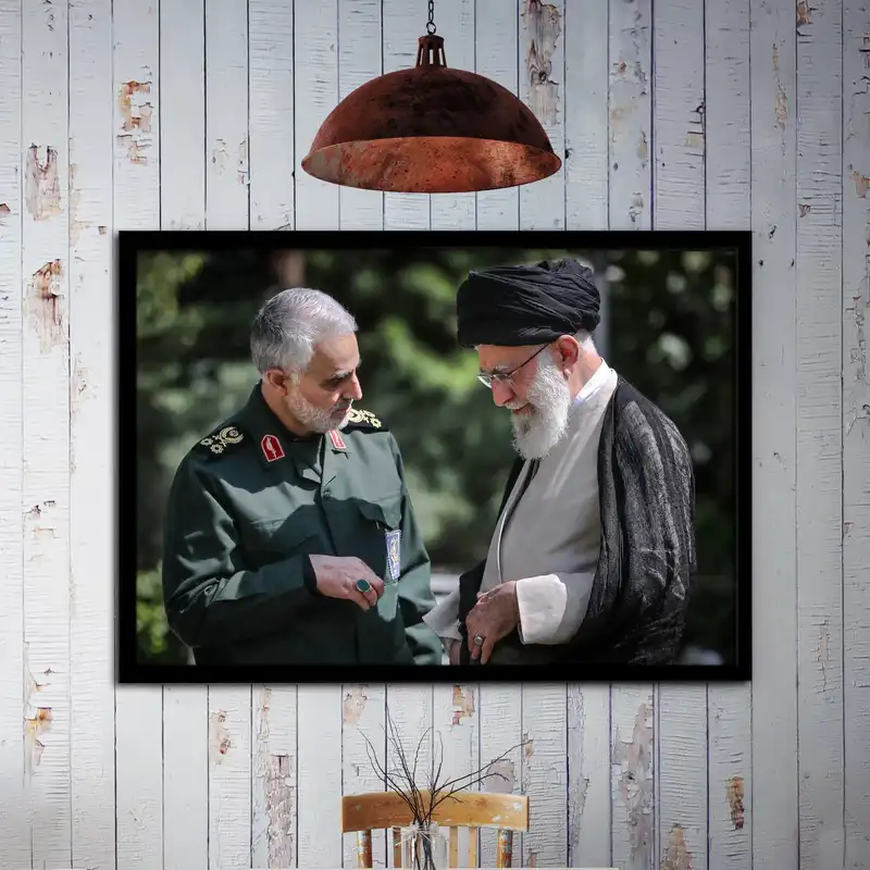 تابلو بکلیت طرح آیت الله سید علی خامنه ای و سردار حاج قاسم سلیمانی مدل B-s2071