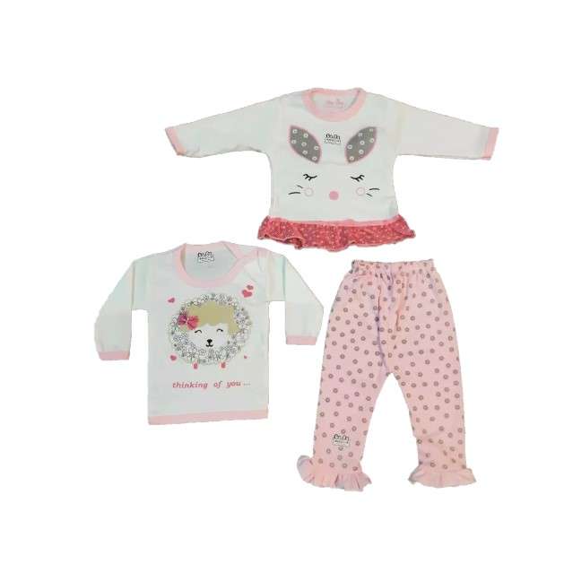 ست 3 تکه لباس نوزادی مدل پاپیون وتور