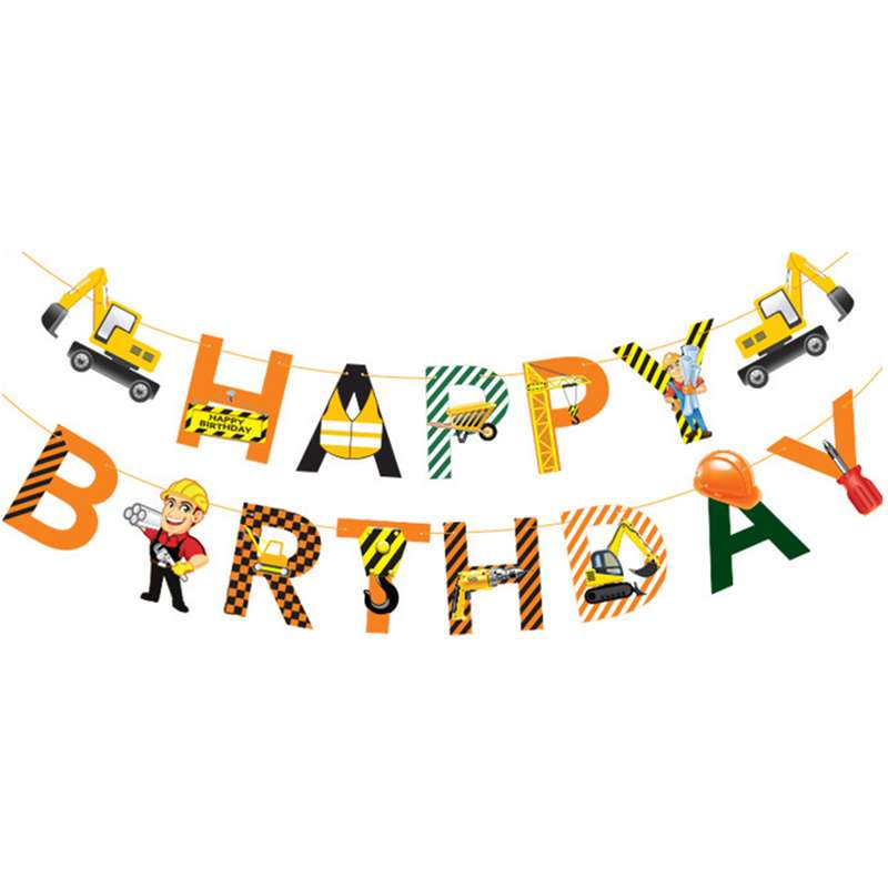 ریسه تولد مدل تولد مبارک طرح ماشین آلات شهرسازی کد 04