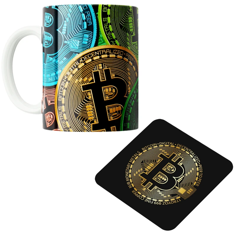 ماگ پاد آفرین مدل بیت کوین تریدر ارز دیجیتال کریپتو فارکس کد PZ380 به همراه زیرلیوانی