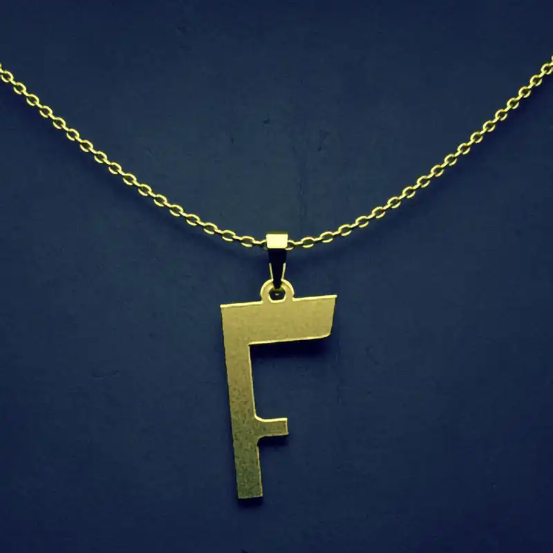 گردنبند طلا 18 عیار زنانه مدوپد مدل حرف F کد H3-1-1266
