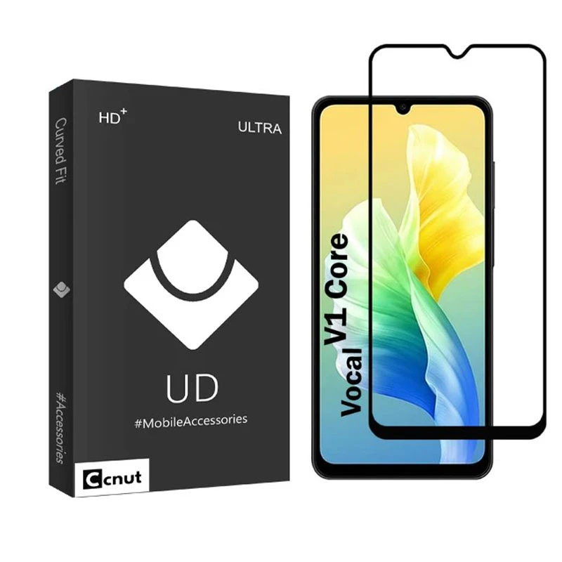 محافظ صفحه نمایش شیشه ای کوکونات مدل FULL-UDB مناسب برای گوشی موبایل وکال V1 Core