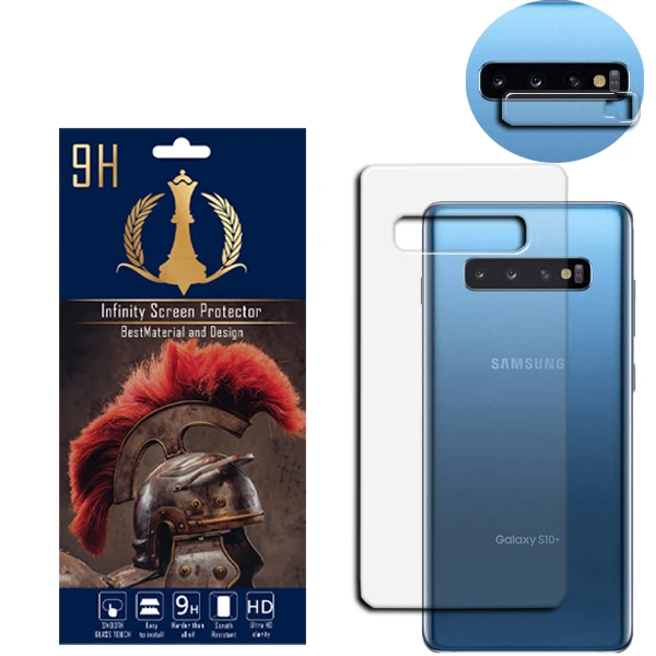 محافظ لنز دوربین اینفینیتی مدل S10 مناسب برای گوشی موبایل سامسونگ GALAXY S10 به همراه محافظ پشت گوشی