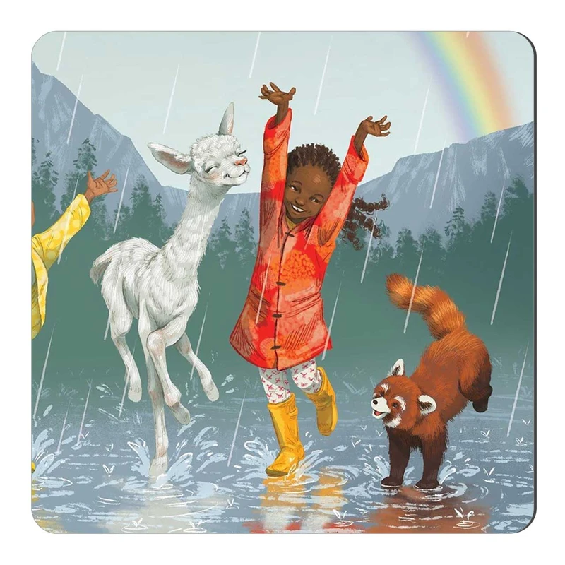  مگنت طرح دختر بچه و حیوانات و باران کد wmg2034