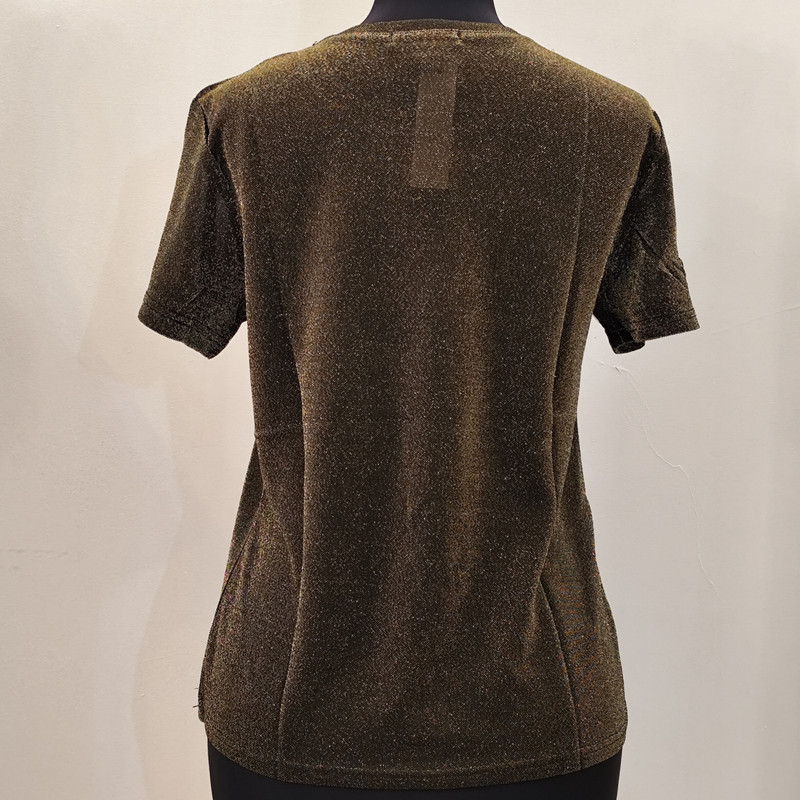 بلوز آستین کوتاه زنانه مدل قلب شاینی لمه