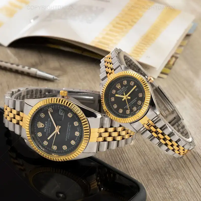 ست ساعت مچی عقربه ای زنانه و مردانه  مدل دیت جاست04